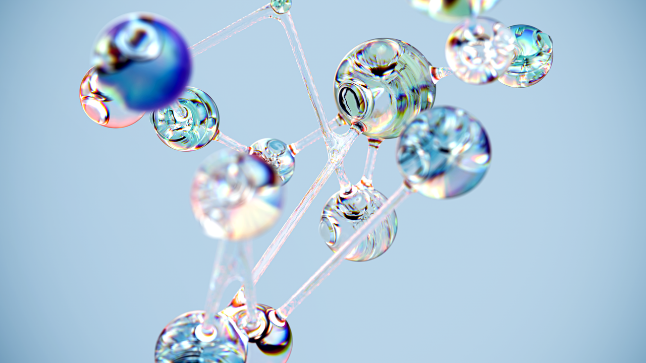 The Art of Drawing Readers In: Your attractive post title goes here Flowing glass-like molecular structure in blue. Conceptual digital art with a tech twist.